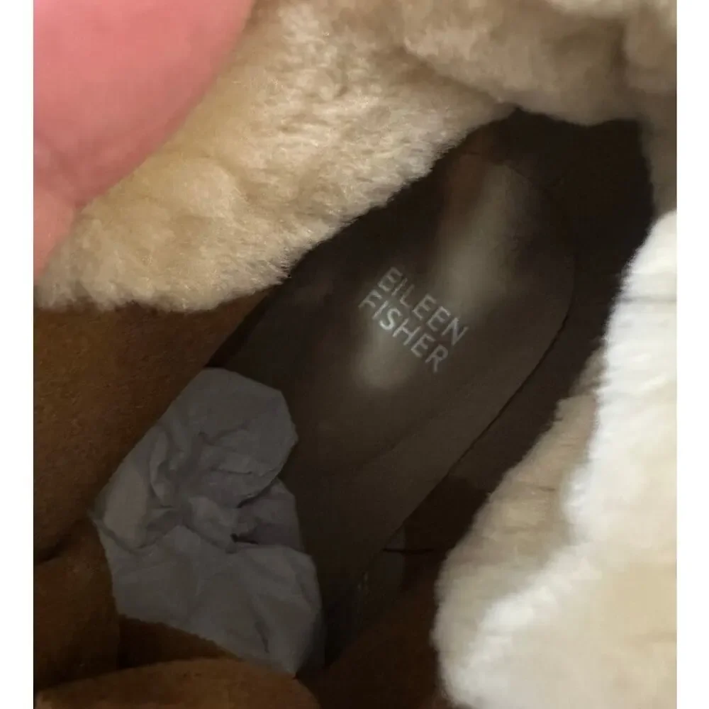 Eileen Fisher Wedge Bootie Kenille Sport Brown Suede New